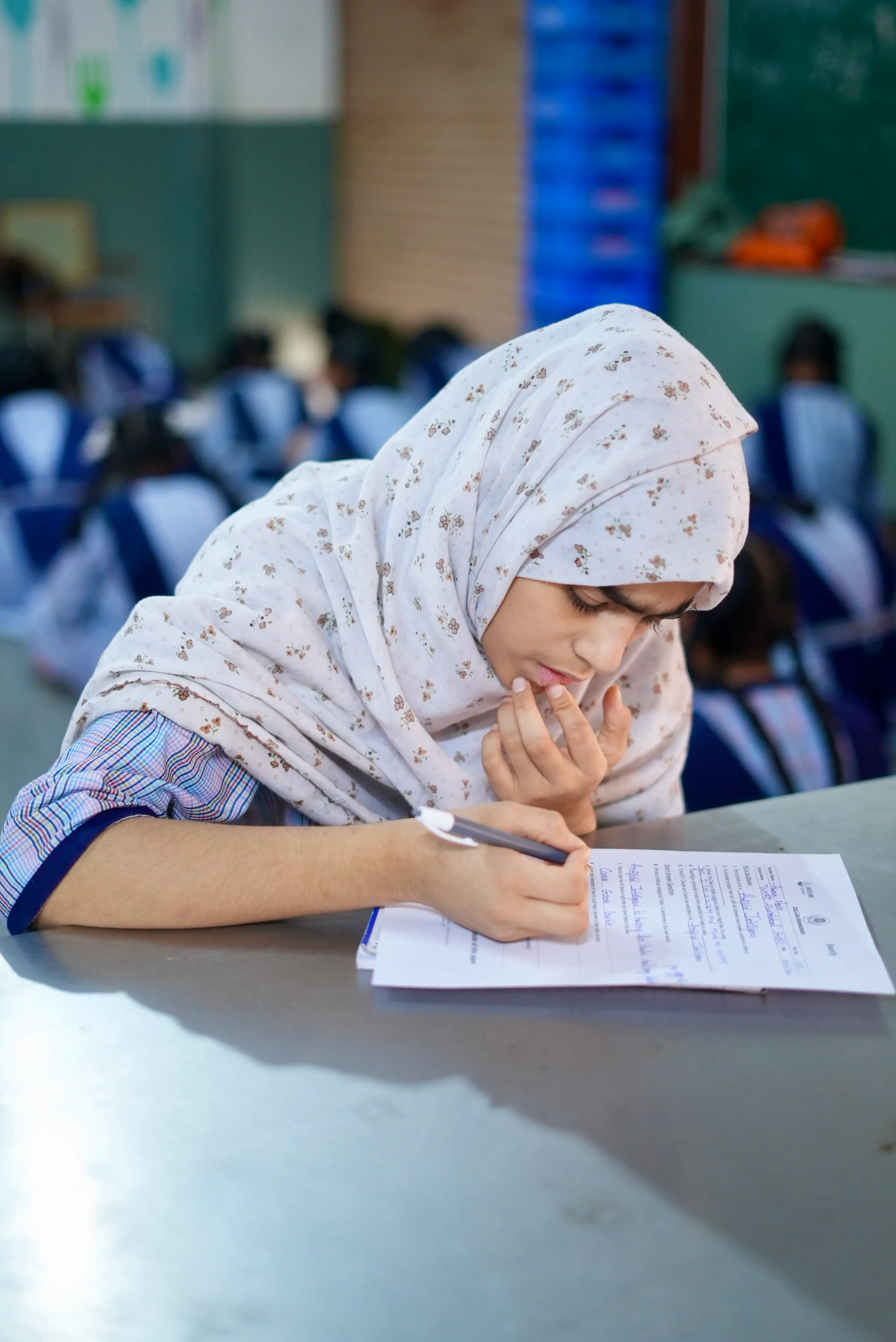Student working on an assessment